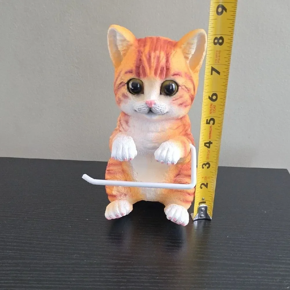 Orange Tabby Cat Toilet Paper Holder